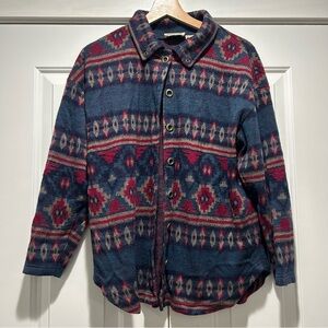 Aztec Patterned Jacket - Blue and Red Tribal Western